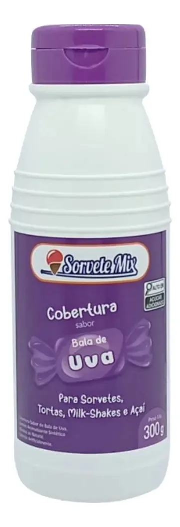 Cobertura Para Sorvete Bala Uva Sorvetemix C/ 300 Gr