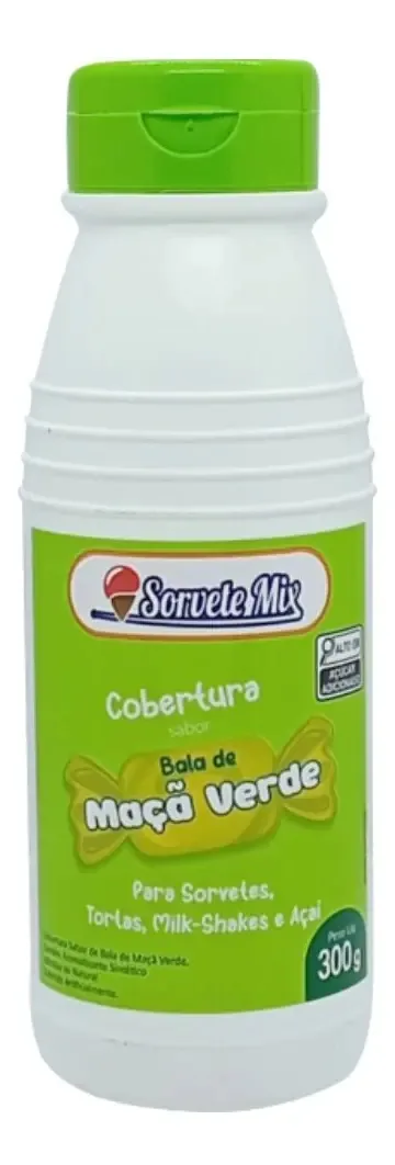 Cobertura P/ Sorvete Bala Maçã Sorvetemix C/ 300 Gr