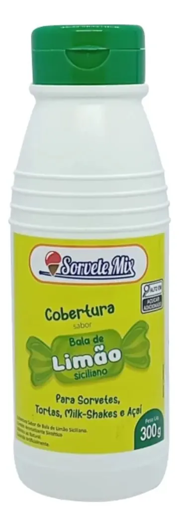 Cobertura Para Sorvete Bala Limão Sorvetemix C/ 300 Gr