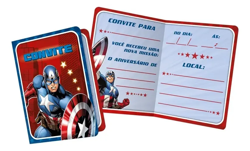 Conv Peq Capitao Amer Anim C/8 Regina