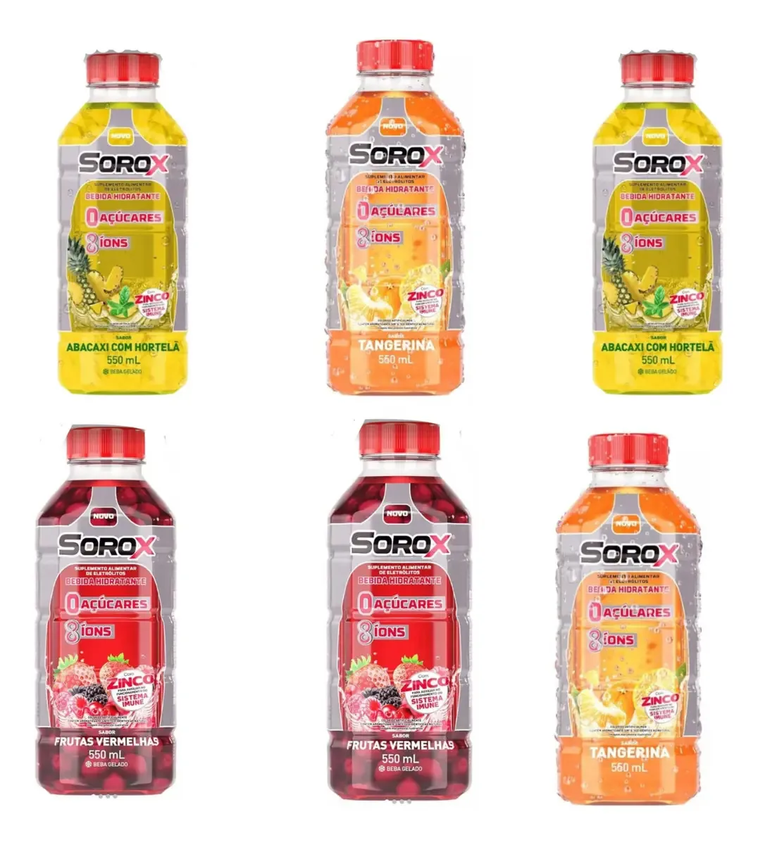 Sorox Bebida Isotoni Abacaxi,tangerina F Vermelhas 550ml C/6