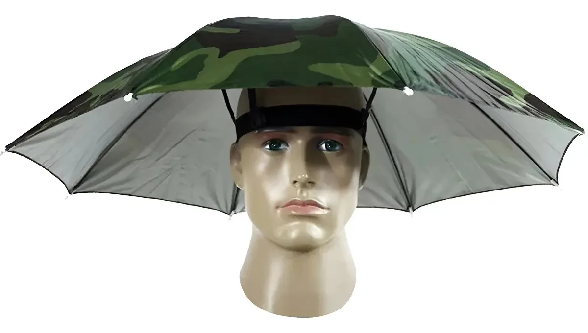 Chapeu Guarda-chuva Camuflado Protetor Contra Sol E Chuva