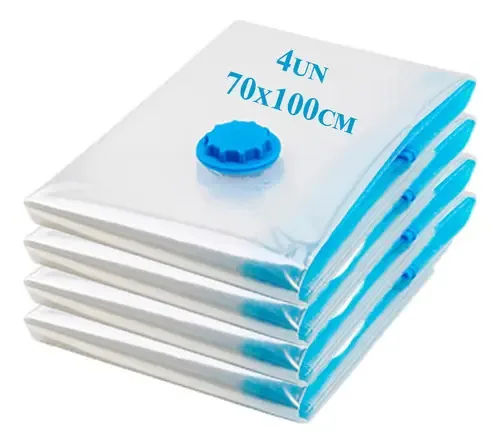 Kit 4 Saco A Vacuo 98x68cm Organizador Roupas Cobertor