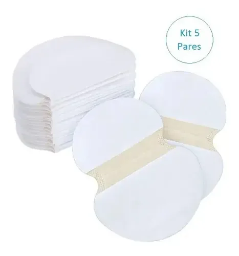 Kit 5 Pares Protetor Axilas Sudorese Hiperidrose S/ Manchas