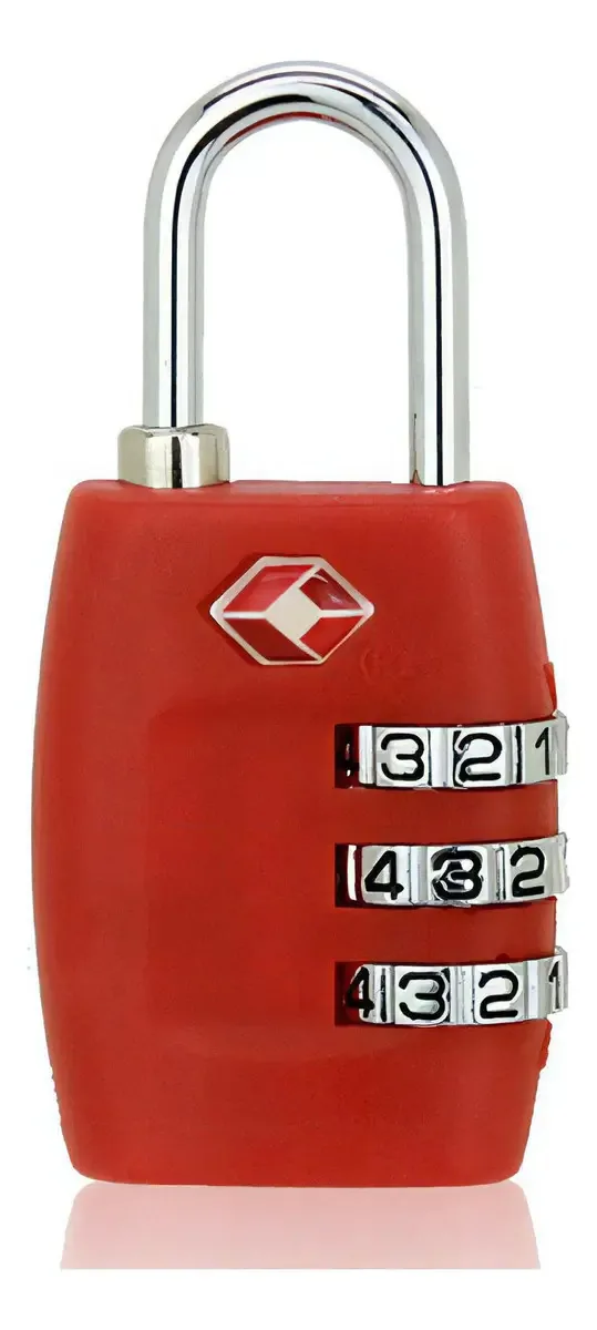 Cadeado 30mm Senha 3 Digitos Tsa Monaliza Cor Vermelho