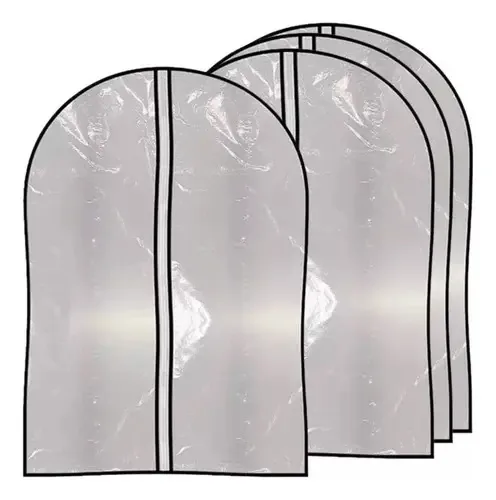 Kit 8x Capas Protetoras Transparente Com Zíper Para Roupa