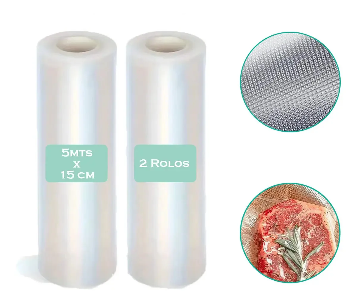 2x Bobina Saco A Vacuo Rolo Continuo 15cm Seladora Freezer