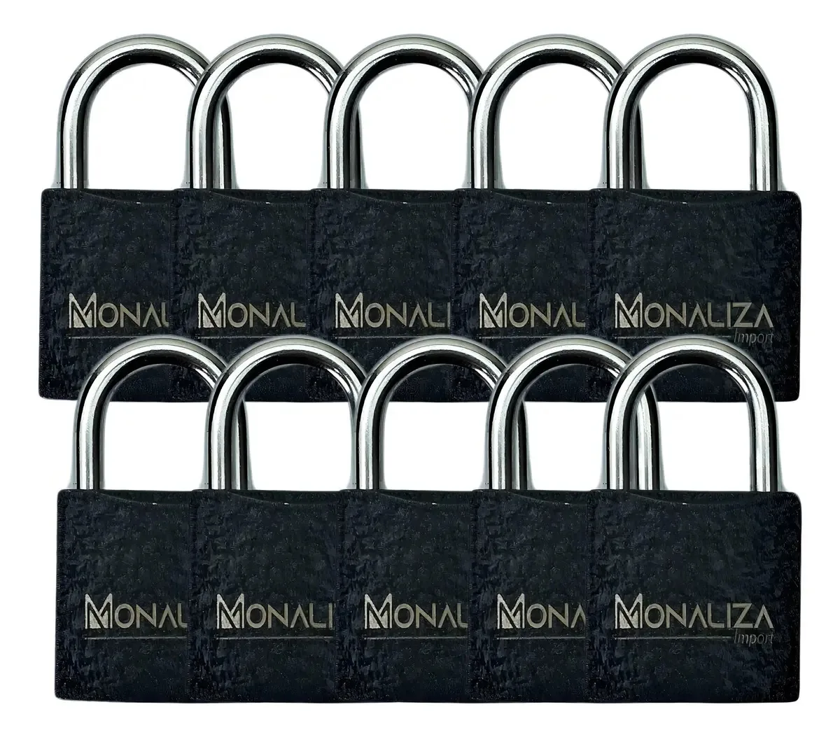 Kit 10 Cadeados Latão 25mm Monaliza Chave para Mochilas e Viagem