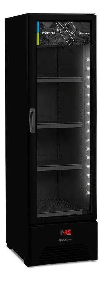 Cervejeira Exp. Vertical Metalfrio Allblack 377l Vn28ah Cor Preto