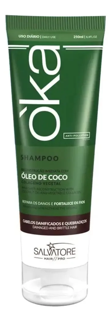 Kit Oka Óleo de Coco Shampoo 250ml e Condicionador 200ml Leave In 250ml