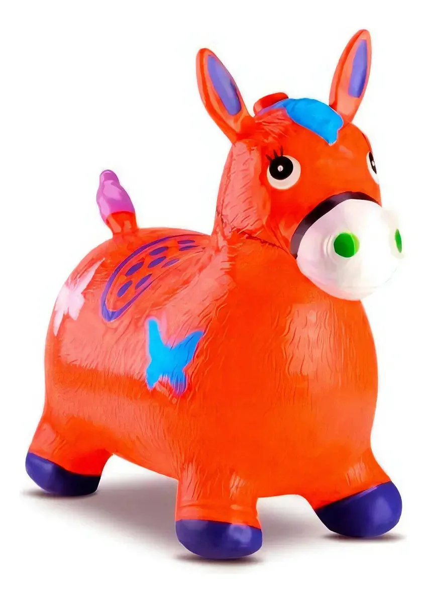 Cavalinho Upa Upa Pula Pula Grande Inflável Criança Colorido Cor Laranja
