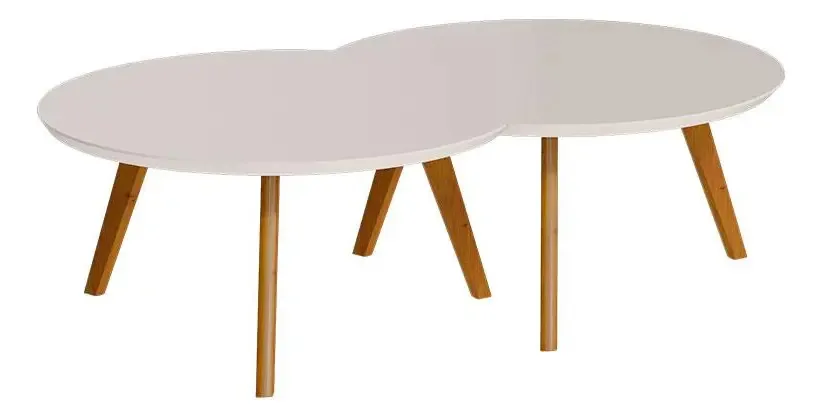 Kit Mesa De Centro Luna Off White - Imcal