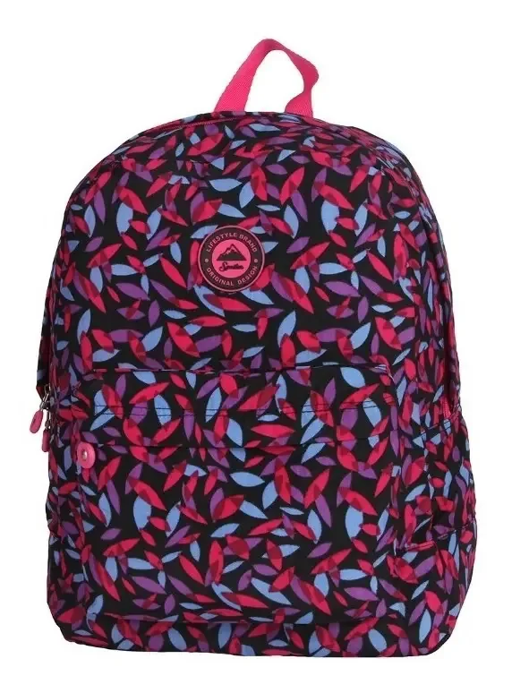 Mochila Feminina Spector Colorida Estampada Sheets Spa 5237 Cor Preto