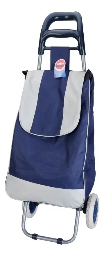 Carrinho De Feira Dobrável Azul 95x35x34cm - Dolce Home