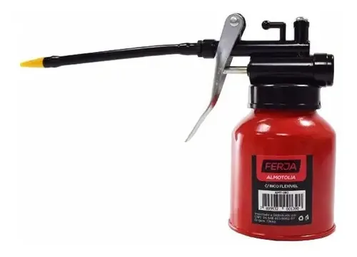 Almotolia Metálica Engraxadeira Bico Reto Flexível Ferjá