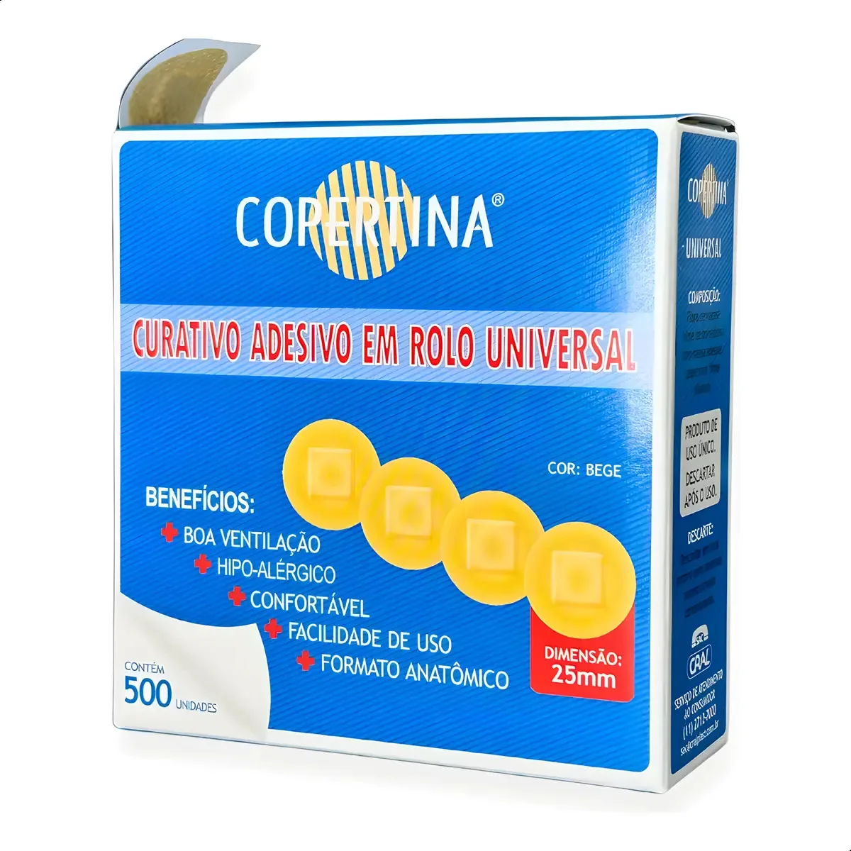 Curativo Pós Coleta Rolo 500 Unidades - Adulto