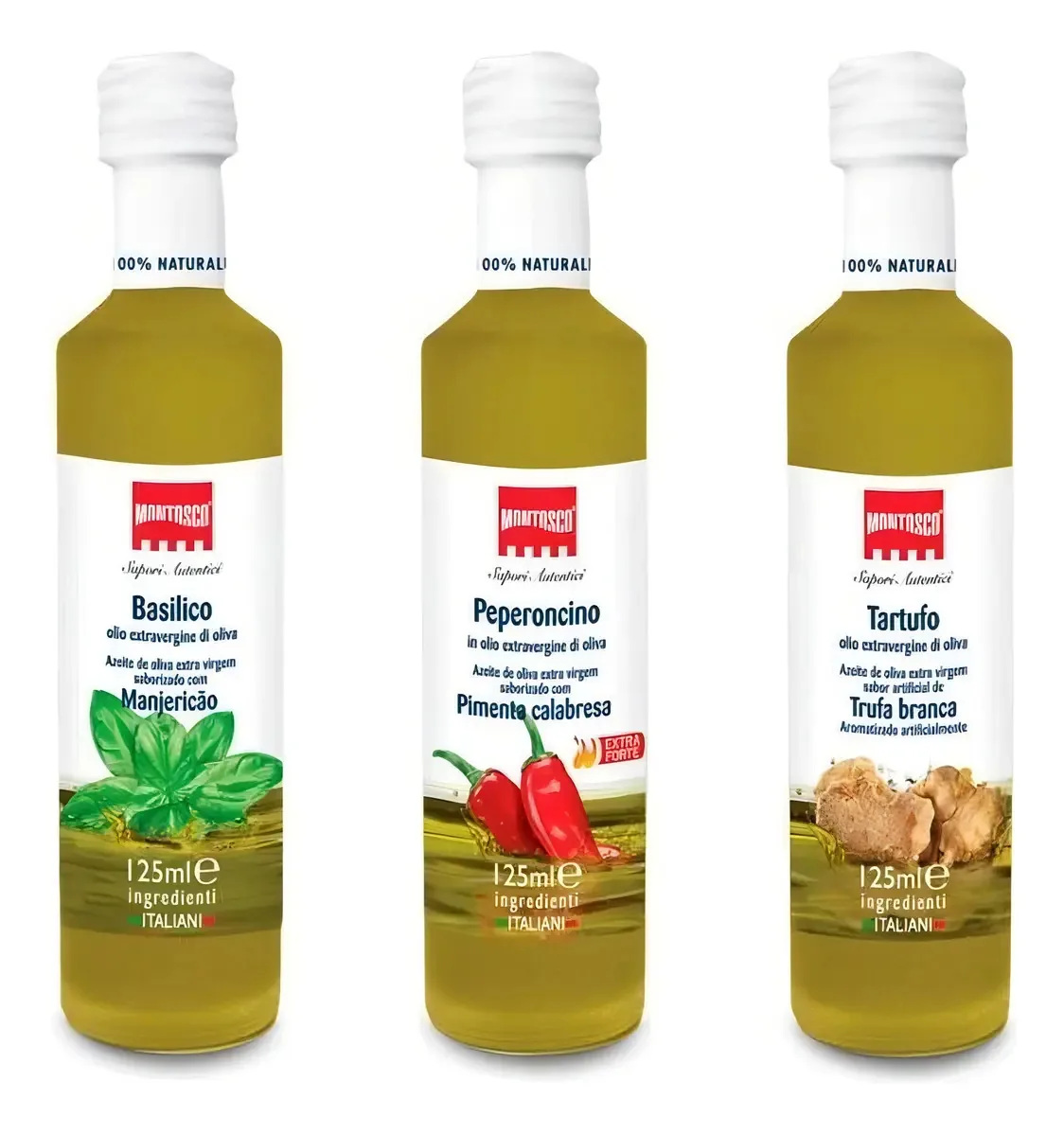 Kit Azeite Condimentado Montosco Trufa Manjericão Calabresa