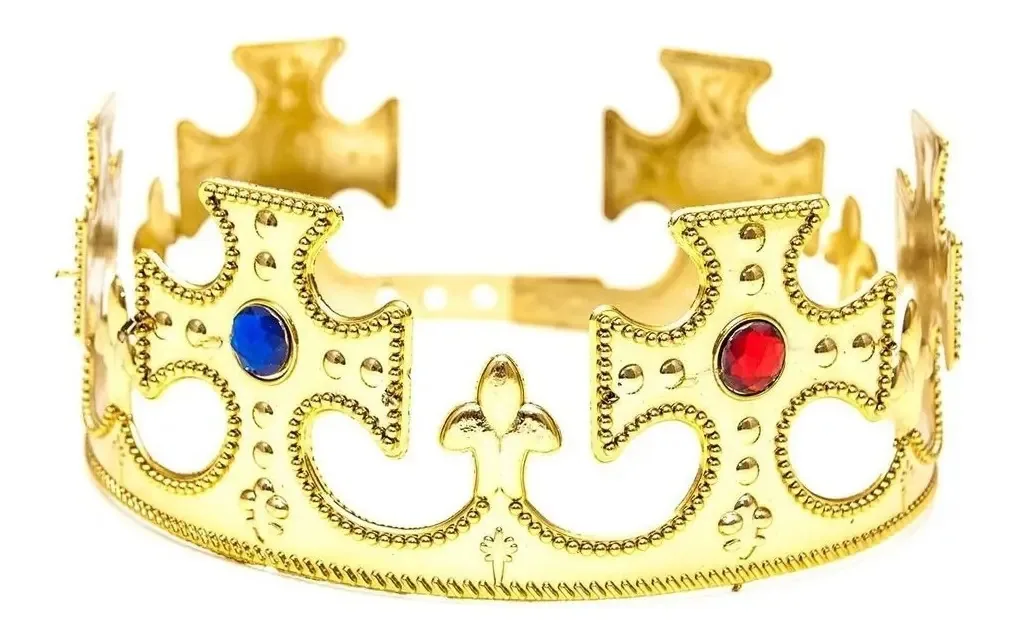 Coroa Plastica Rainha Dourada