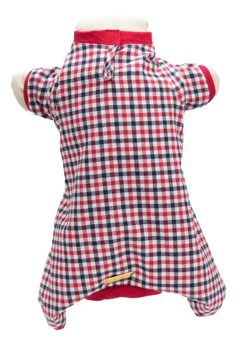 Pijama Flanelado Xadrez P Para Cachorro E Gato Cor Vichy