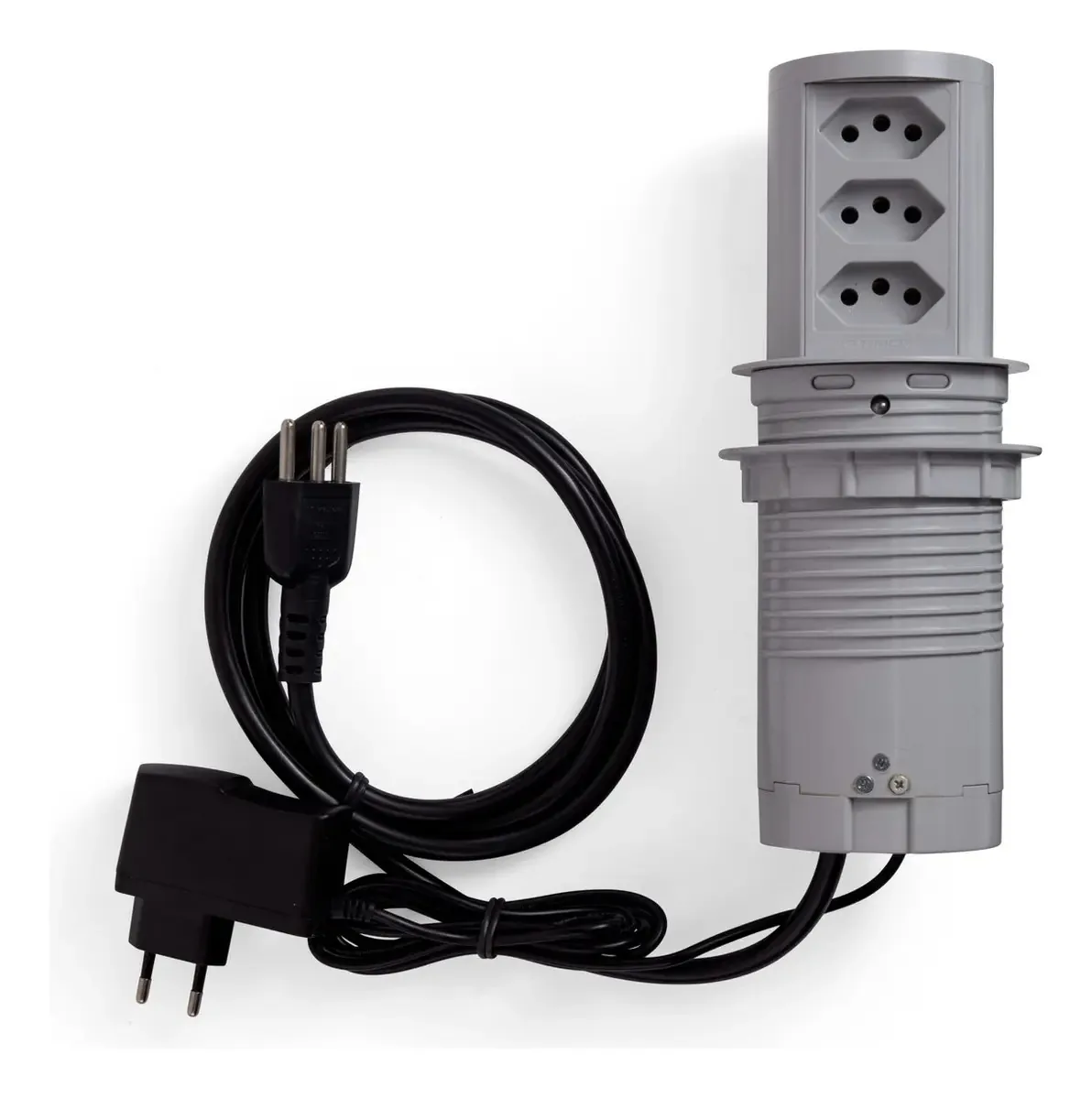 Torre Tomada Automática Com Indução 15w E 3 Tomadas Flex 16a Cor Cinza