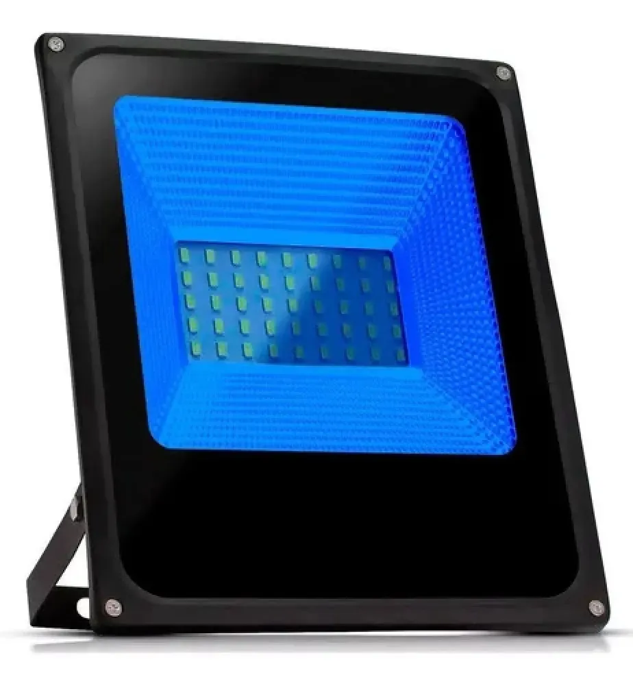 Kit 10 Refletores Holofote Led 50w Azul Toplight Cor da carcaça Preto