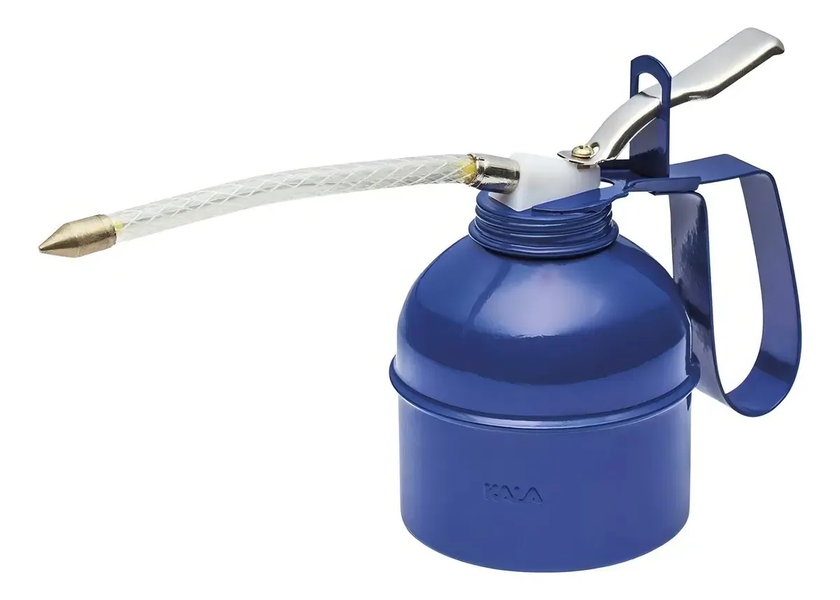 Almotolia Metálica Bomba P/ Óleo 250ml C/ Bico Flexível Kala