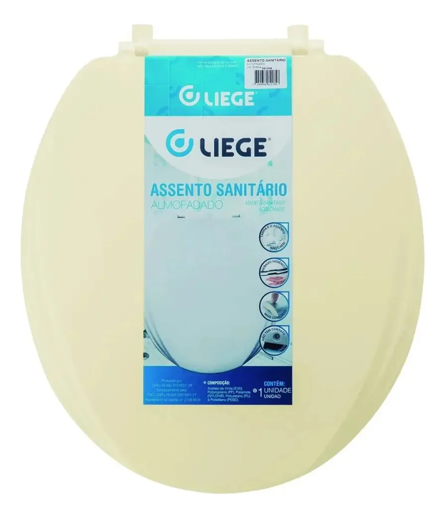 Assento Sanitário Almofadado Bege Liege