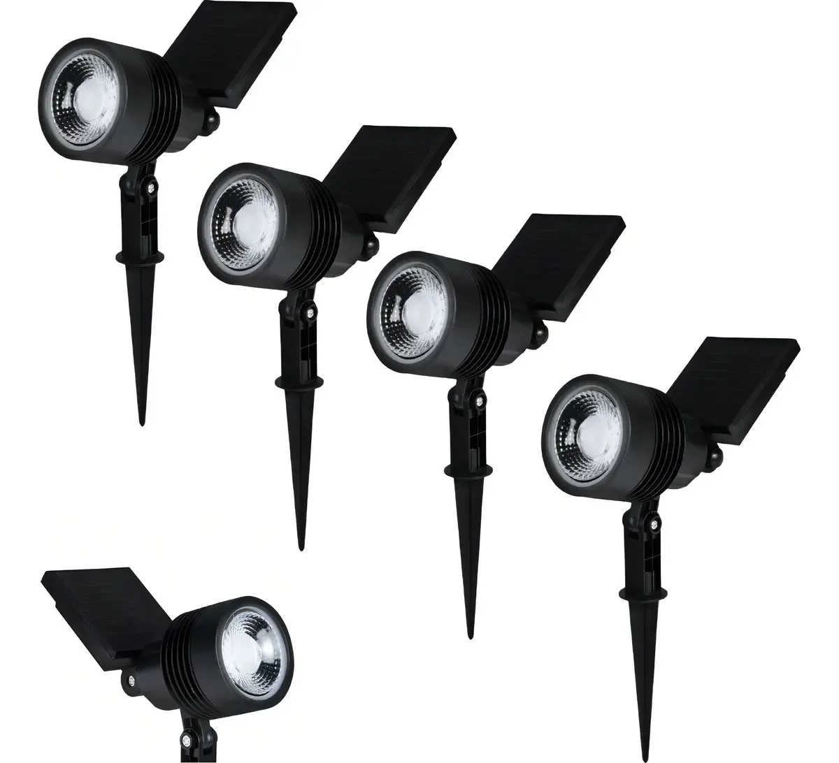 Kit 4 Luminárias Energia Solar Jardim Espeto Led 20lm Branco