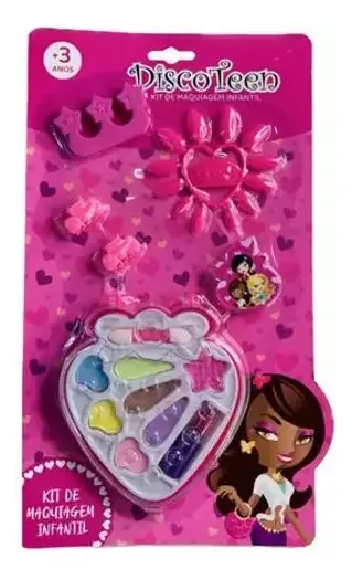 Kit Maquiagem Infantil Sombra Unha Morango - Discoteen