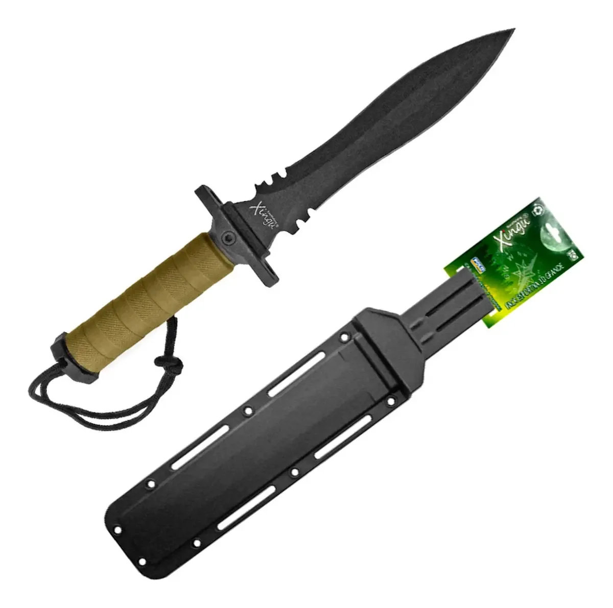 Faca Tática Xingu Militar 35,5cm XV3403 Aço Carbono
