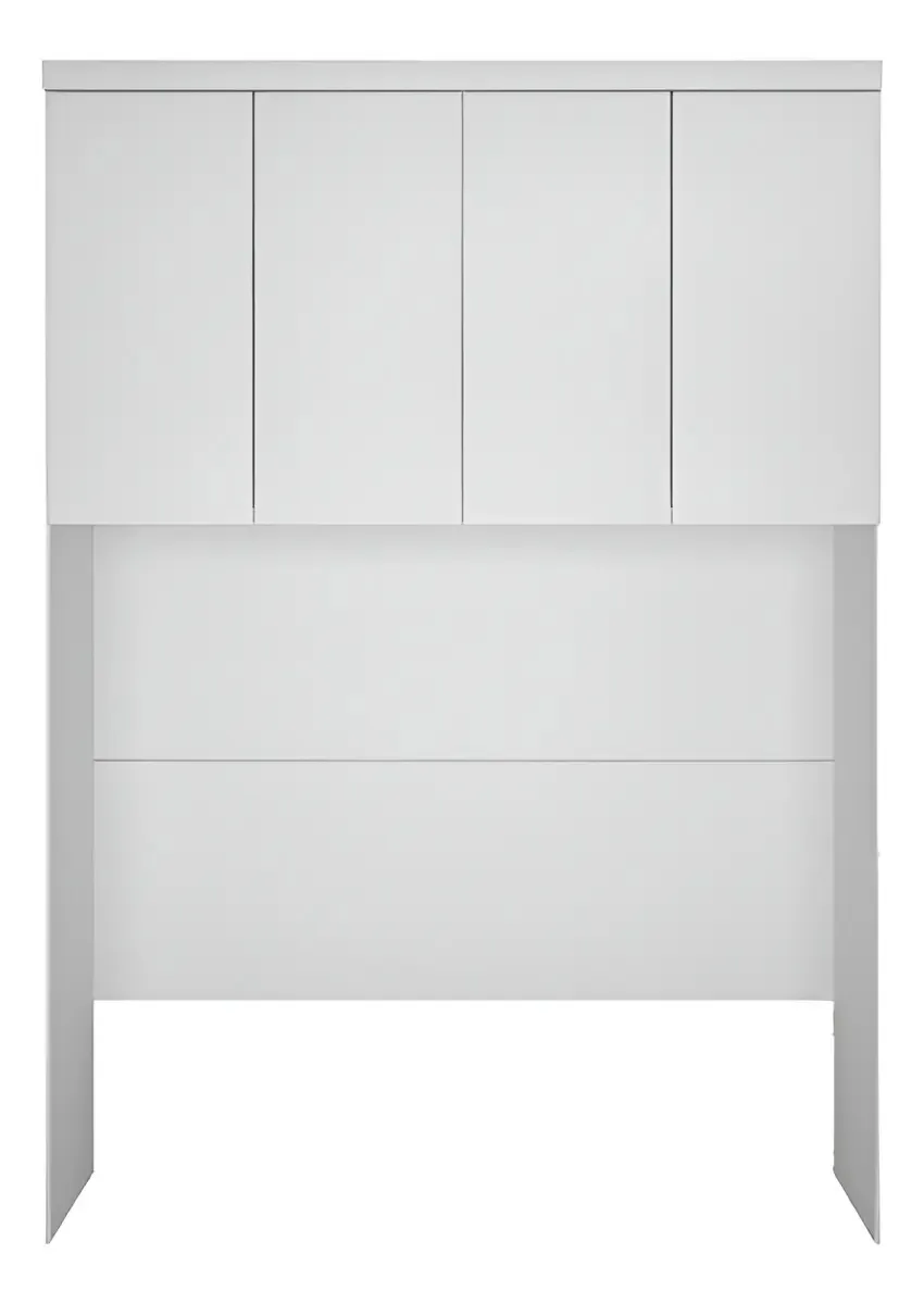 Guarda-roupa Casal Minimalista Horizonte Branco MDF