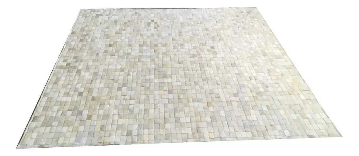 Tapete De Couro Bege Claro 2,00x2,00 Sem Bordas