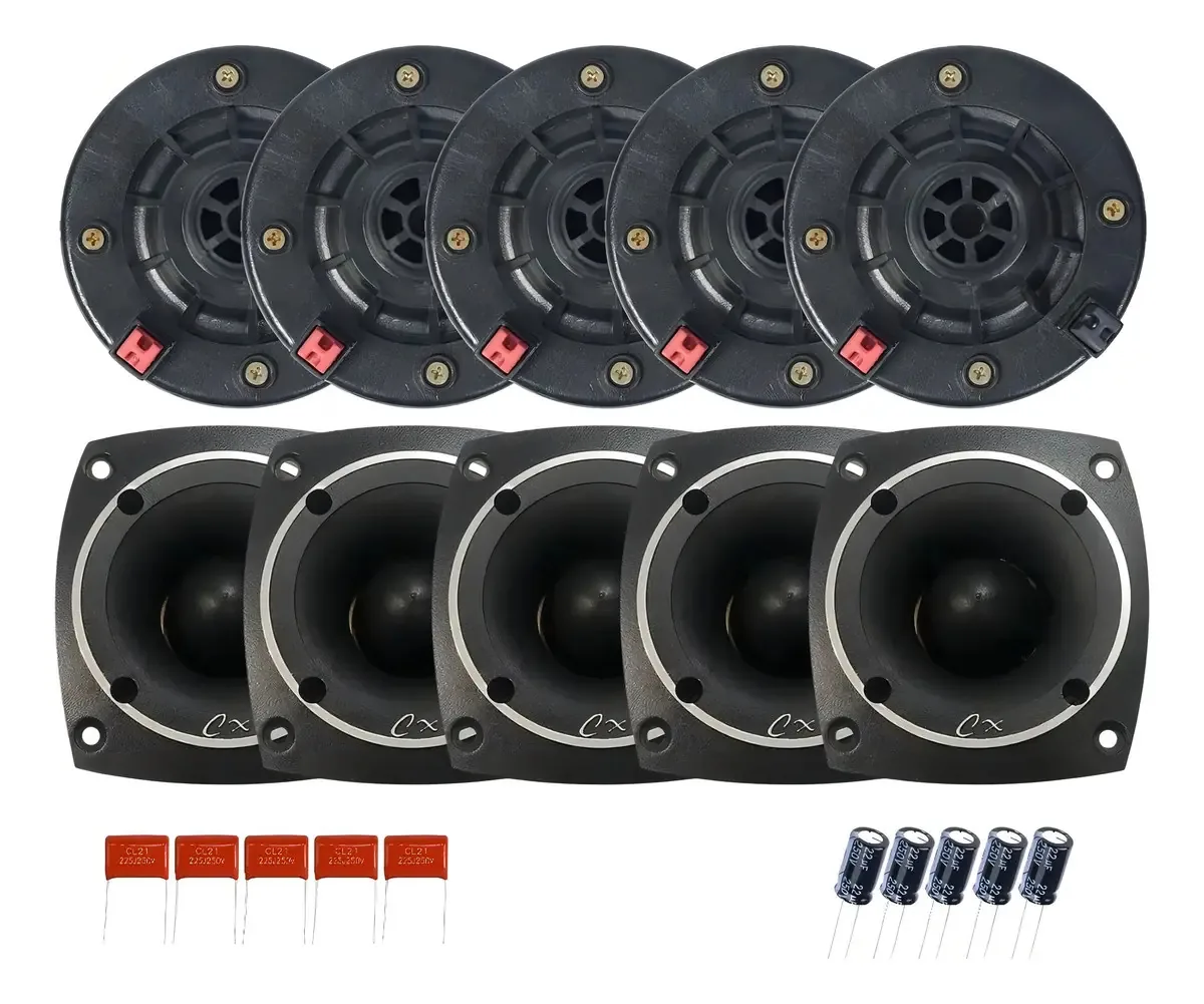 Kit 5 Super Tweeters e Drivers Compet 150W RMS 8 Ohms