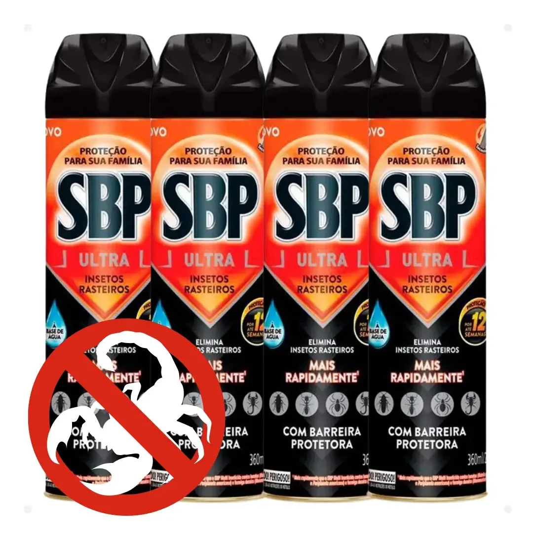 Kit 4 Multi Inseticidas Insetos Rasteiros Ultra Sbp 360ml