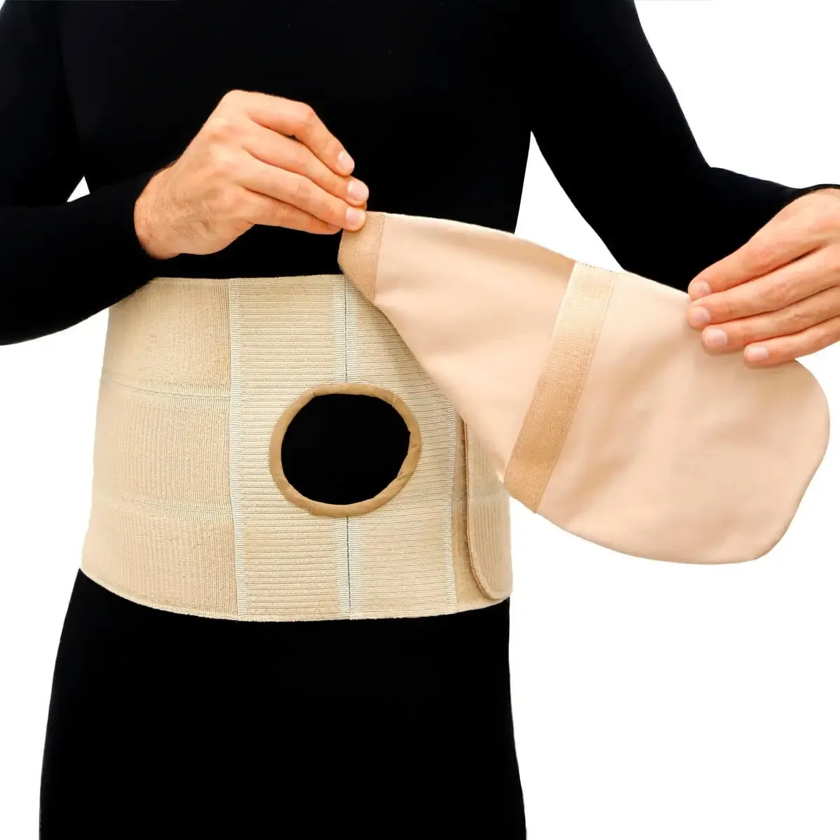 Faixa Para Bolsa De Colostomia G/GG Flambé Bege com Velcro