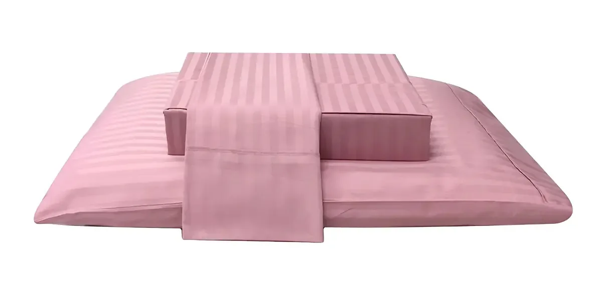 Jogo Cama Stripe 300 F Casal Rose
