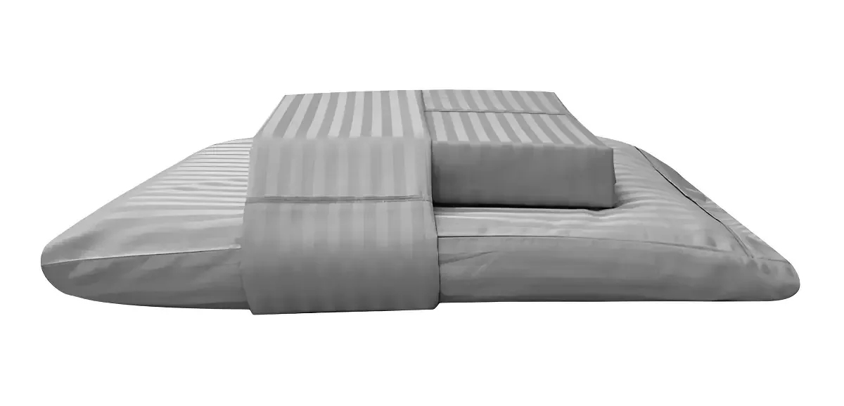 Jogo Cama Stripe 300 F King Prata