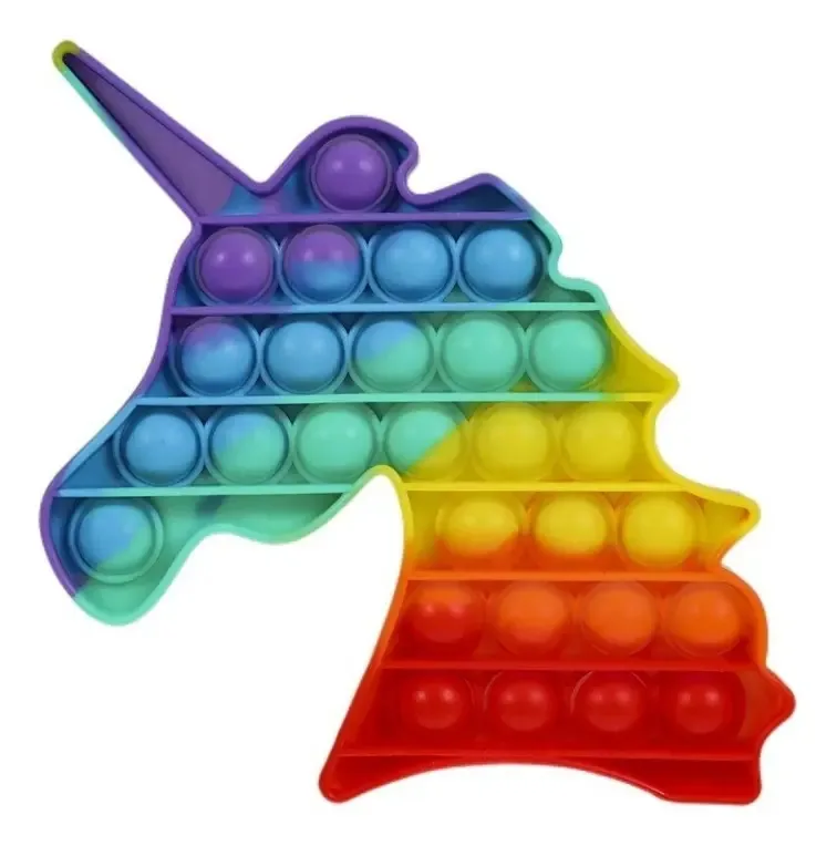 Unicórnio Anti Stress Pop-it Fidget Toy Bolha Cor Colorido