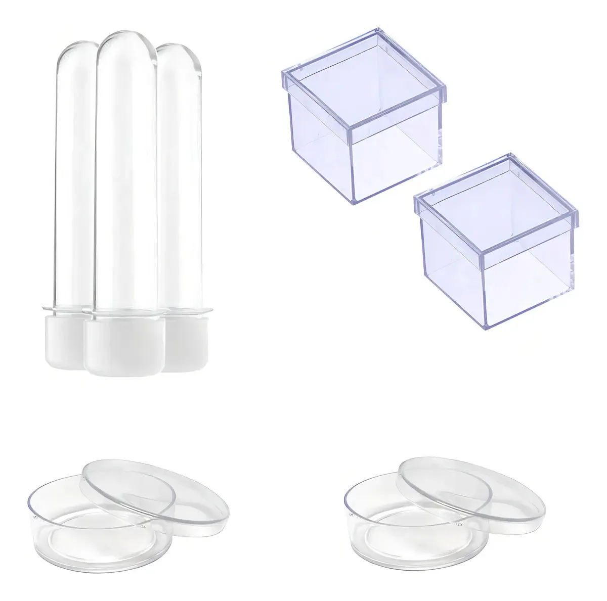 100 Latinhas Acrílicas Tubetes 13cm Caixinhas 5x5 Branco