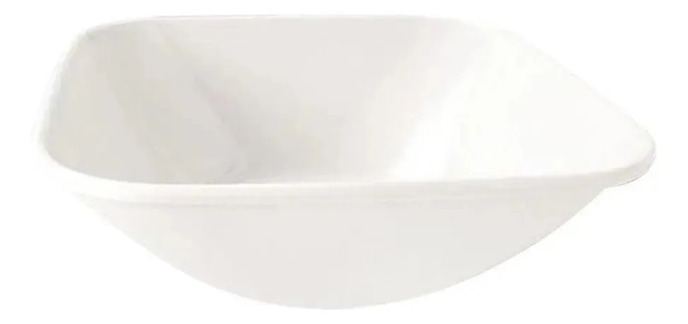 Kit 02 Tigelas Melamina Quadrada Branca 1,150ml