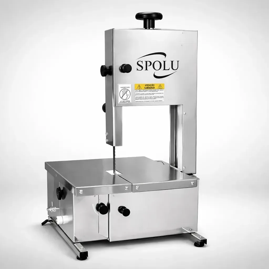 Serra Fita Bancada Spolu Inox 350W 1/3CV Para Açougue Ossos Congelados
