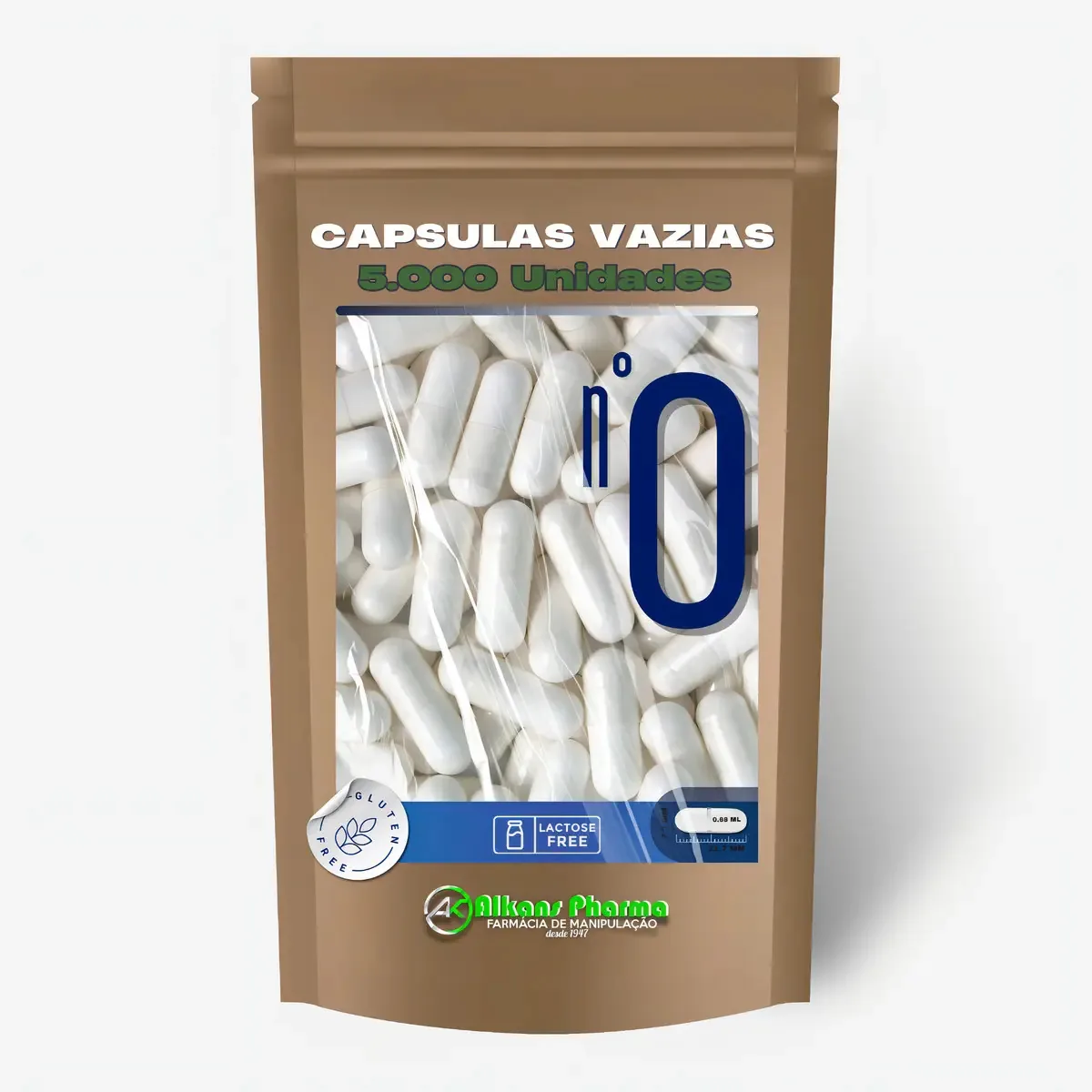 1.000 Cápsulas De Gelatina Nº 0 (500mg) Para Presentes Cor Branco