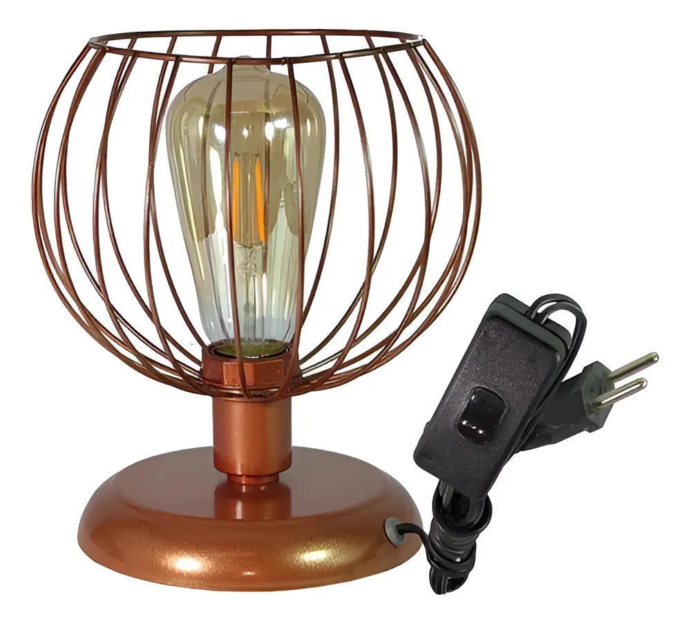 Abajur Aramado Tangerine Cobre para Mesa
