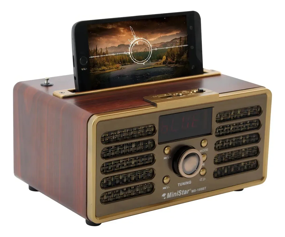 Radio Portátil Retro Bluetooth Am Fm Sw Usb Sd Ministar