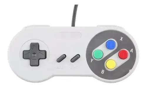 Controle Super Nintendo Usb Para Pc Notebook Vídeo Games Cor Prateado