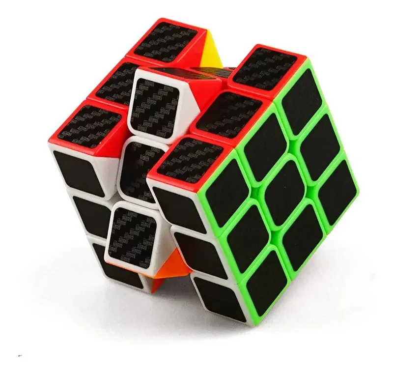 Cubo Magico Profissional 3x3 Fibra Carbono Preto