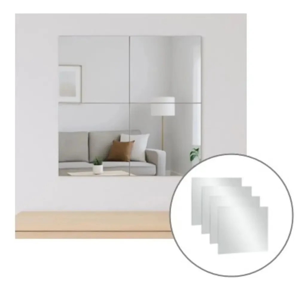 Kit Espelho Modular 40x40cm - 4 De Espelho De 20x20cm