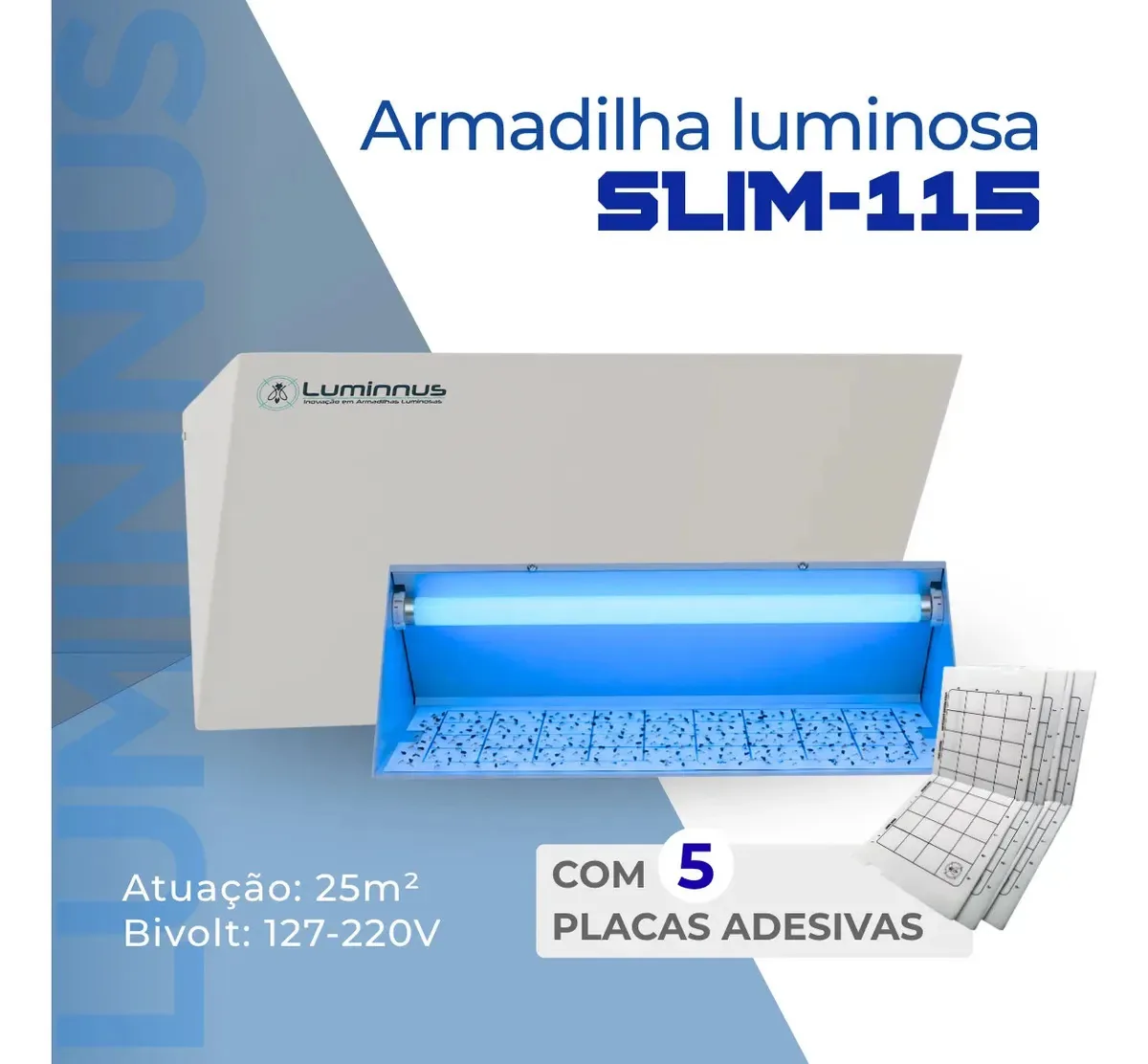 Armadilha Adesiva Luminosa Mata Mosca Mosquitos Insetos Slim