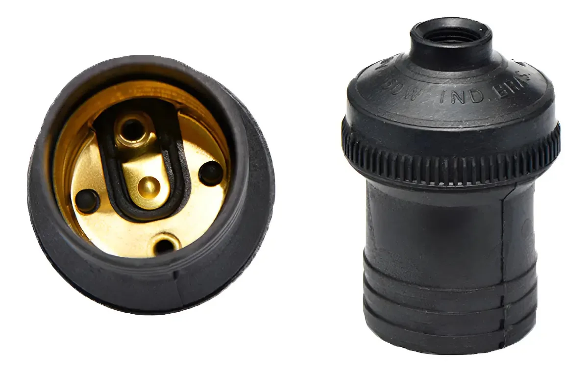 Kit 4 Soquetes E27 Cerge para Lâmpada Interna em Plástico Branco