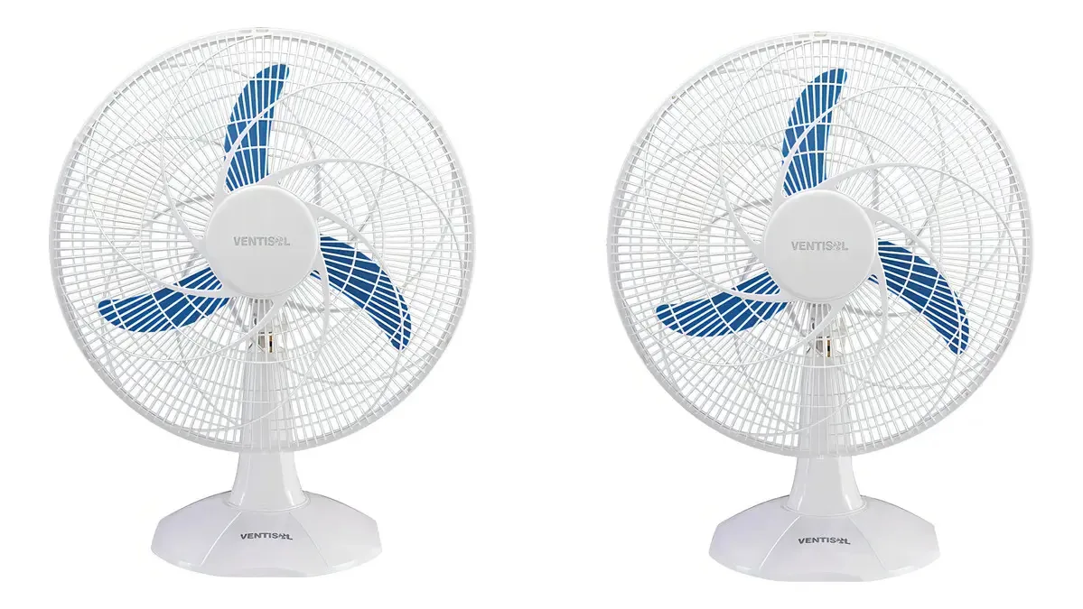 Kit 2 Ventiladores De Mesa Oscilante 50cm Branco 130w